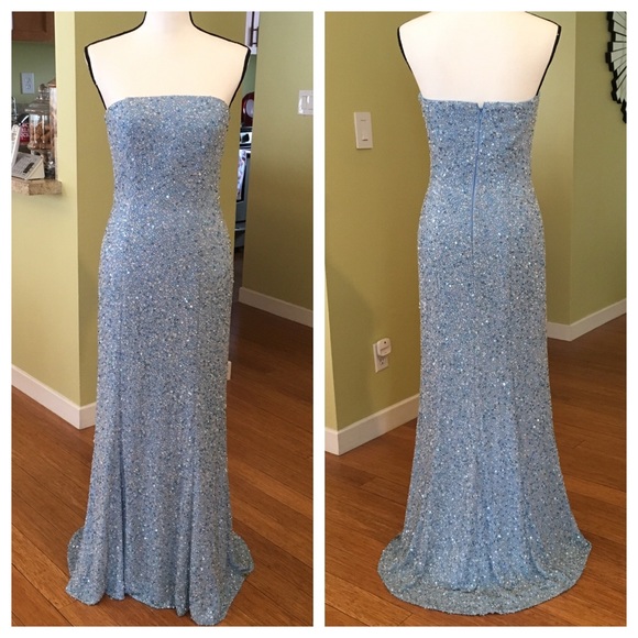 Jovani Dresses & Skirts - UPDATED 💙 Jovani strapless blue mermaid dress
